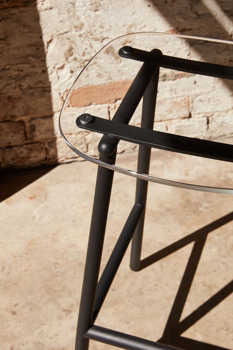 Fenster Bar Stool | Clear Acrylic & Black Stainless Steel Indoor Outdoor Seating | GibsonKarlo | DesignByThem | Gallery