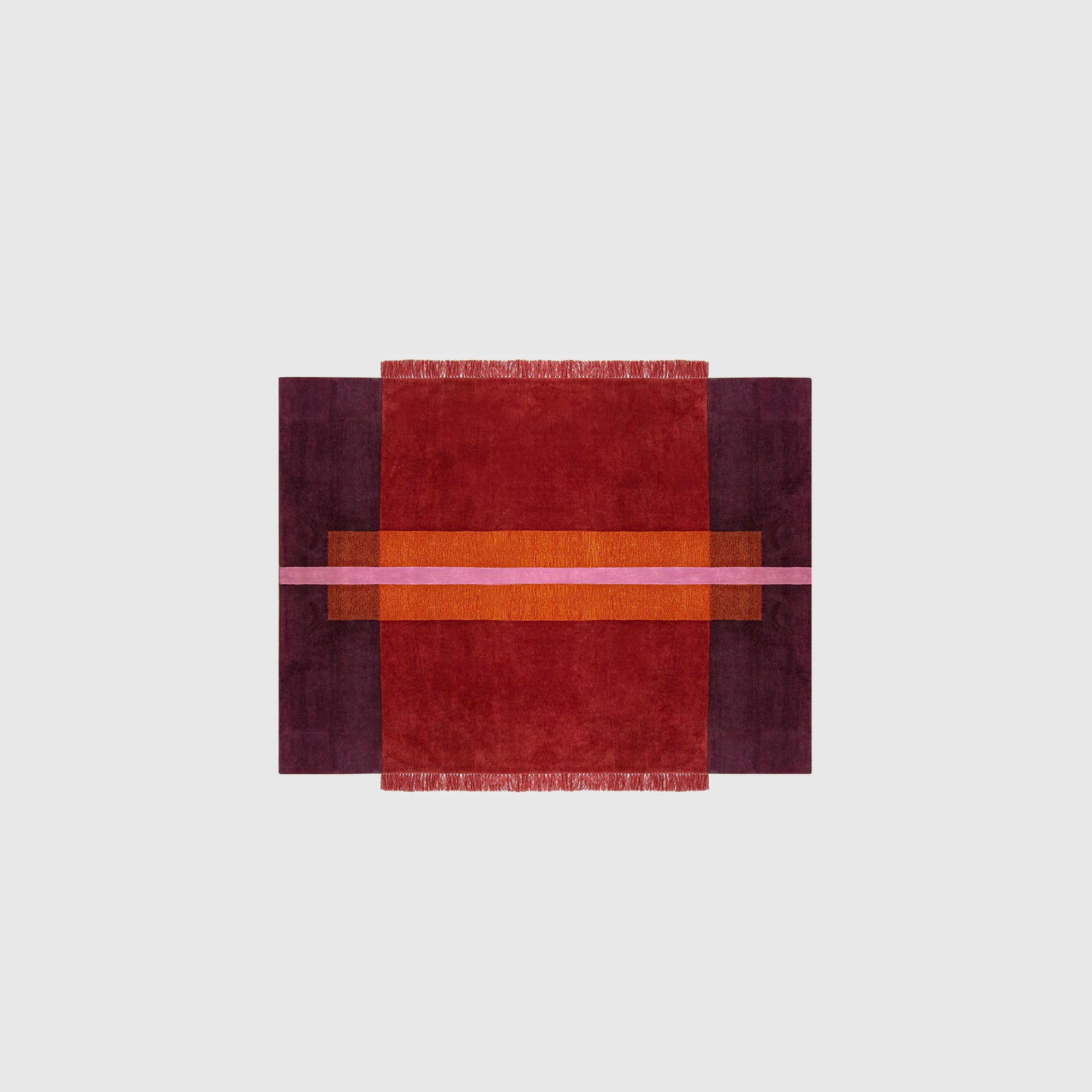 Overlay Rugs | Rectangle Burgundy | Fringed Geometric Rug | Danielah Martinez | DesignByThem