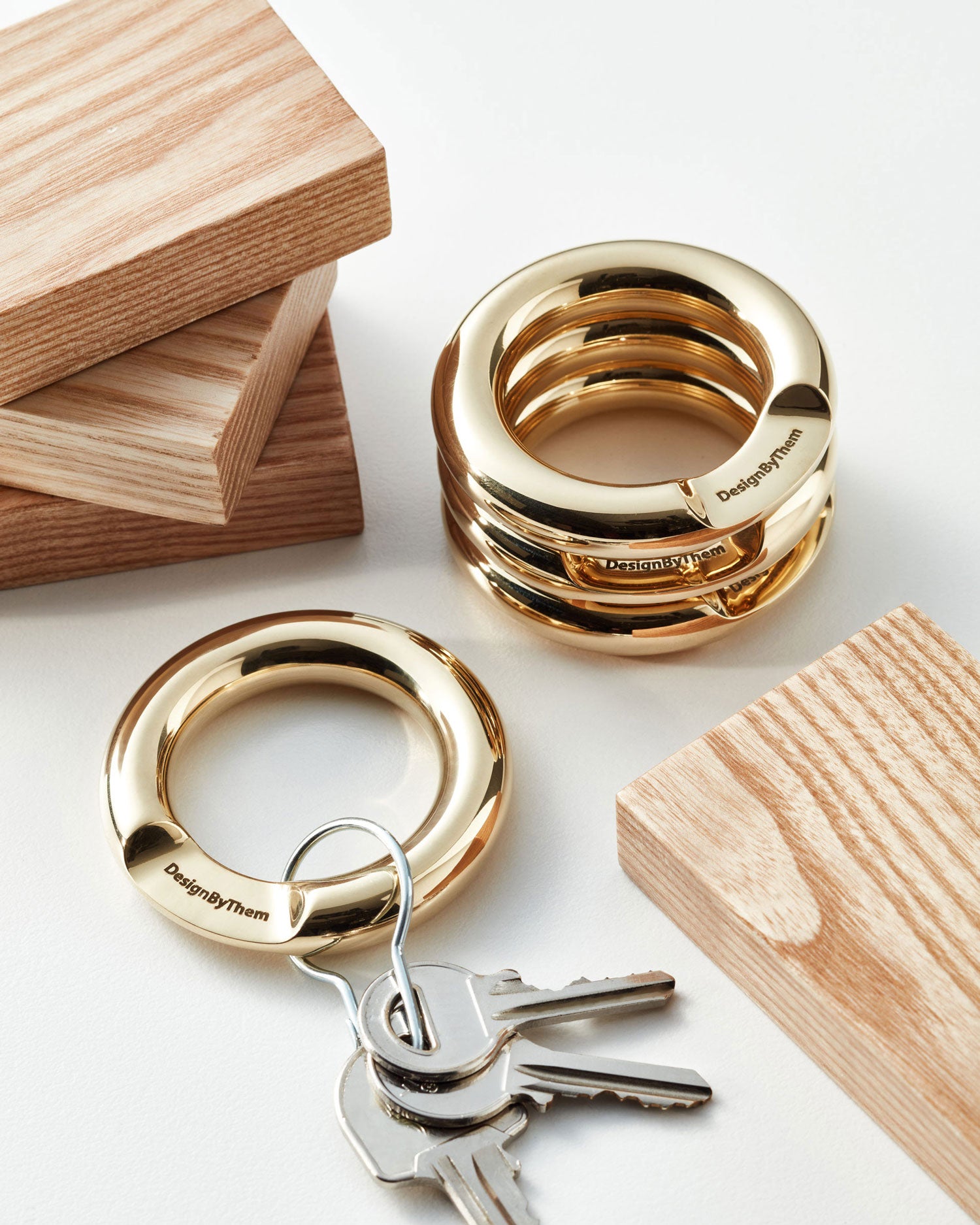 Oscar Keyring | Round Brass Loop Metal Keyring | Cat Yenn | DesignByThem