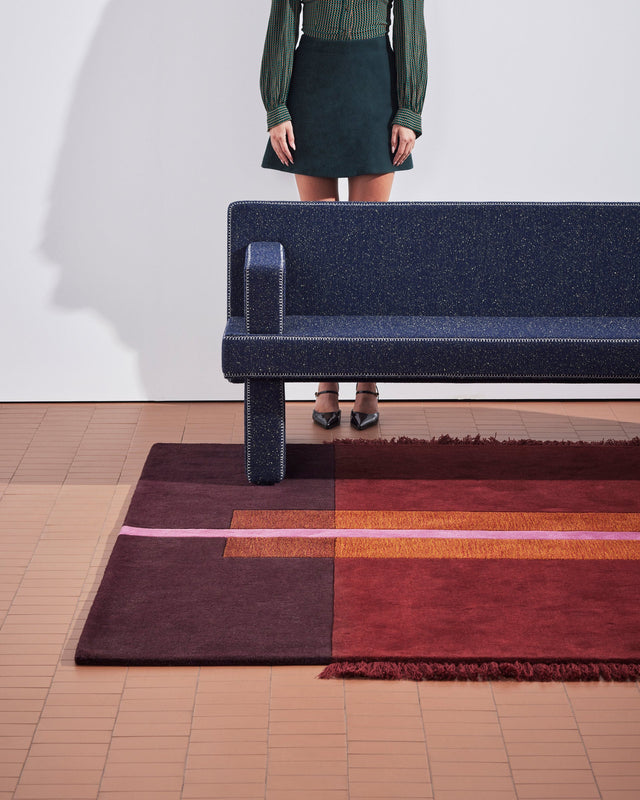 Overlay Rugs | Rectangle Burgundy | Fringed Geometric Rug | Danielah Martinez | DesignByThem