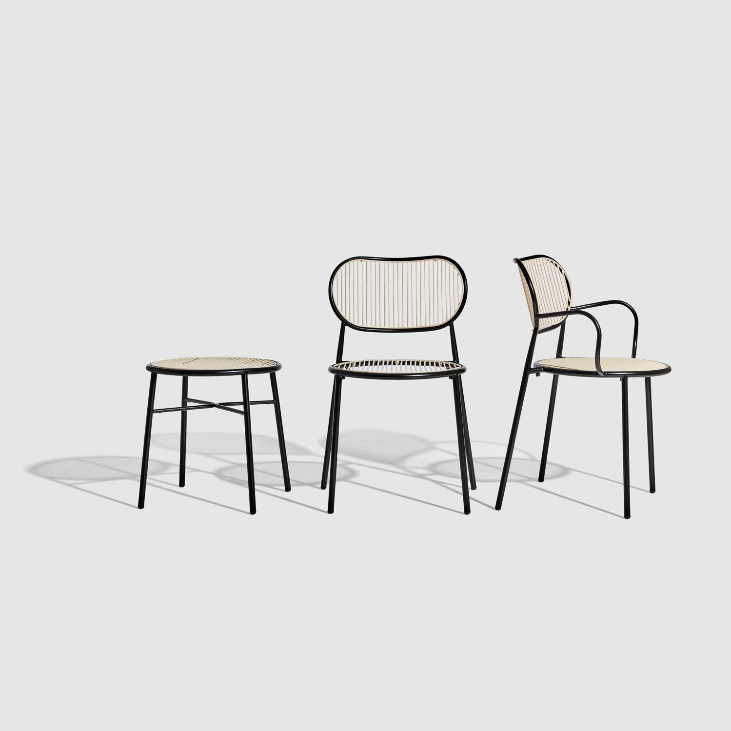 Piper Low Stool and Chairs | Stackable Outdoor | Designed by GibsonKarlo | DesignByThem