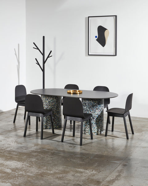 Potato Chair | Black Stained Timber Dining Office Chair with Handle | GibsonKarlo | DesignByThem