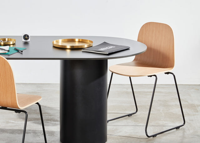 Potato Chair | Stacking Sled Timber & Upholstered Dining Office Chair | GibsonKarlo | DesignByThem | Gallery