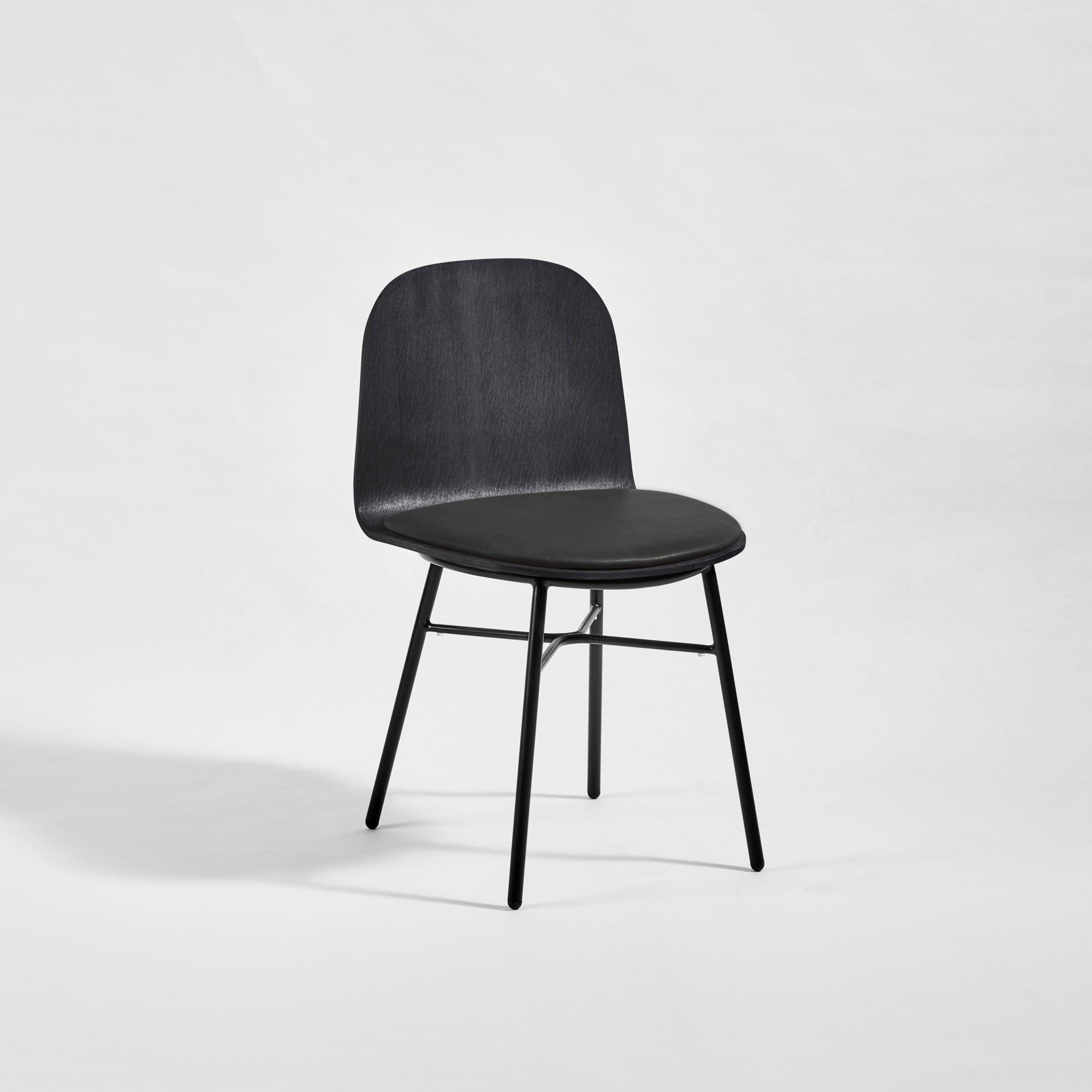 Potato Chair | Timber & Upholstered Dining Office Chair with Handle | GibsonKarlo | DesignByThem ** HL1 Leather Primary - BA90 Black / HF2 Lariat (Vinyl) - 006 Black 