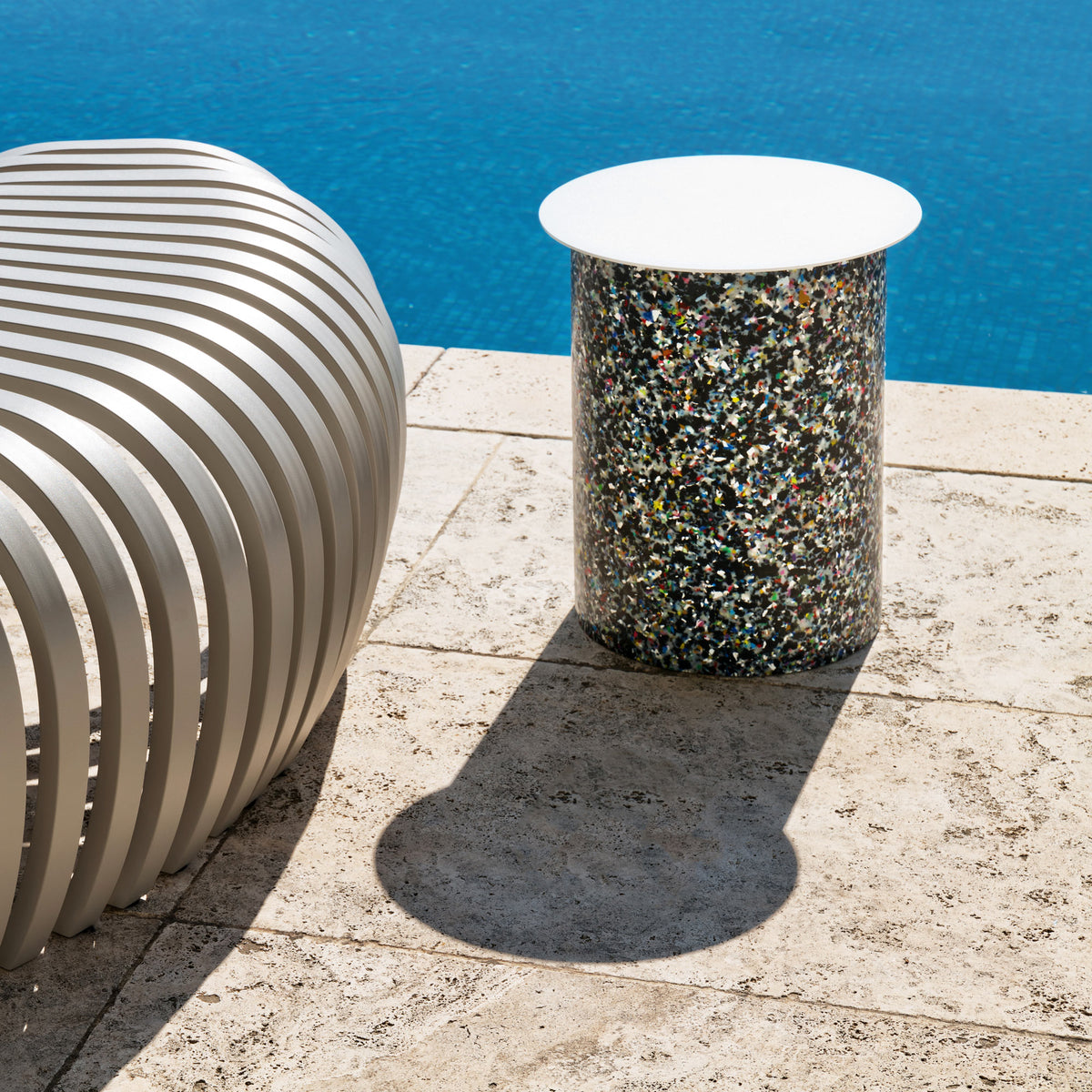 Confetti Stool White | 100% Recycled Plastic | DesignByThem | Gallery