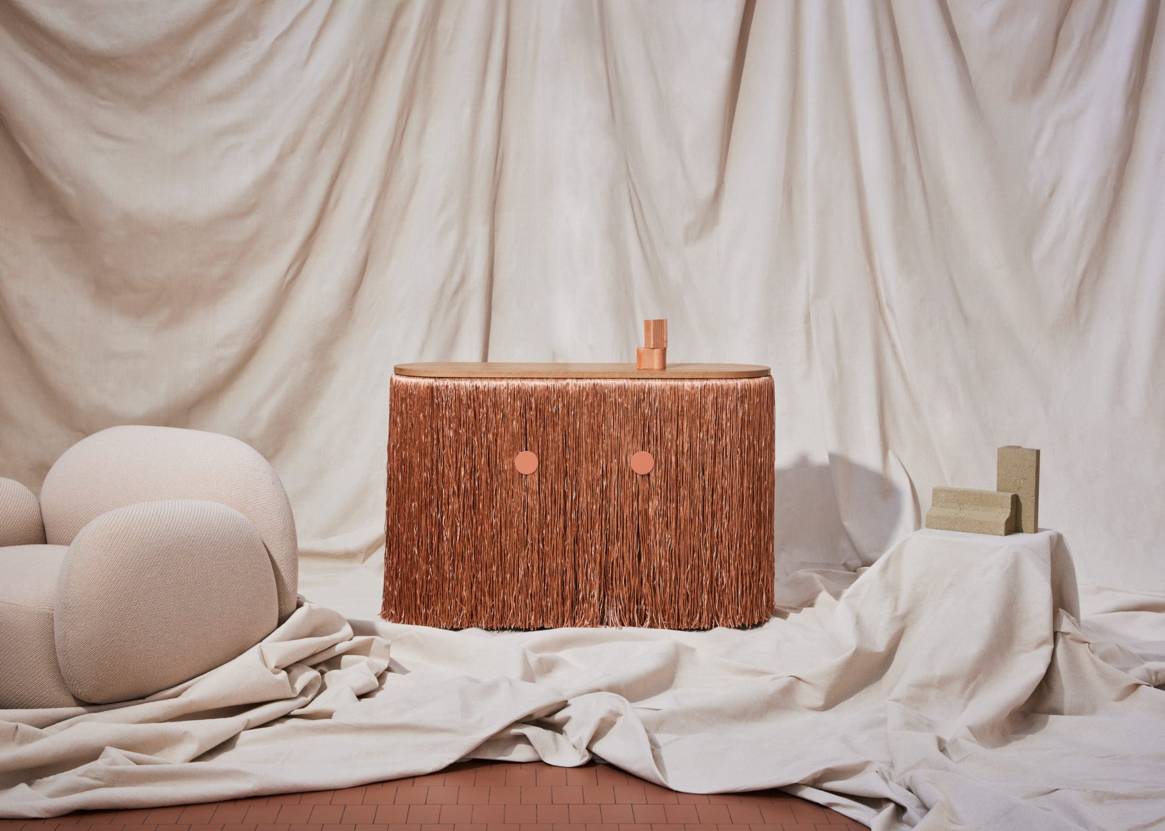 Copper Weaver Cabinet | Fringed Credenza | Elliat Rich | DesignByThem | Gallery